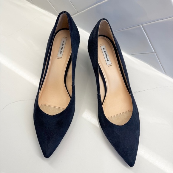 Alex Marie Noelli Women's Blue Suede Pointed Toe Pumps Size 10M Comfy Dressy - Picture 2 of 11